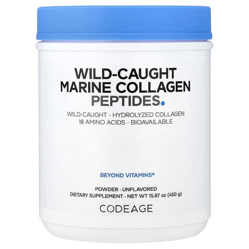 Codeage, Loodusest püütud merekollageeni peptiidide pulber, maitsetu, 450 g
