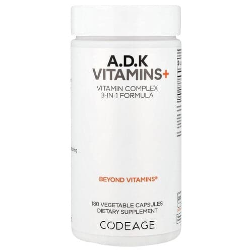 Codeage, A-, D- ja K-vitamiinid+, 180 taimset kapslit