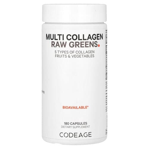 Codeage, Multi Collagen Raw Greens, 180 kapslit