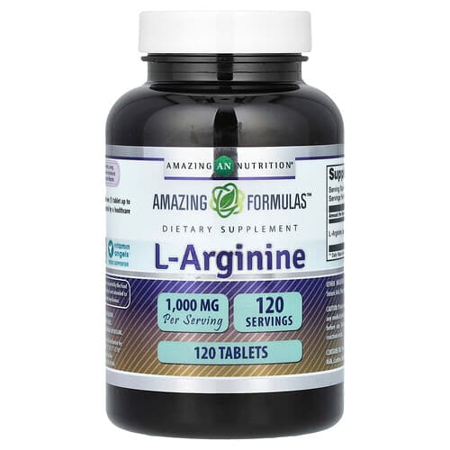 Amazing Nutrition, L-arginiin, 1000 mg, 120 tabletti