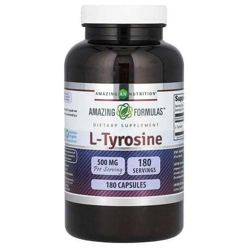 Amazing Nutrition, Amazing Formulas, L-türosiin, 500 mg, 180 kapslit