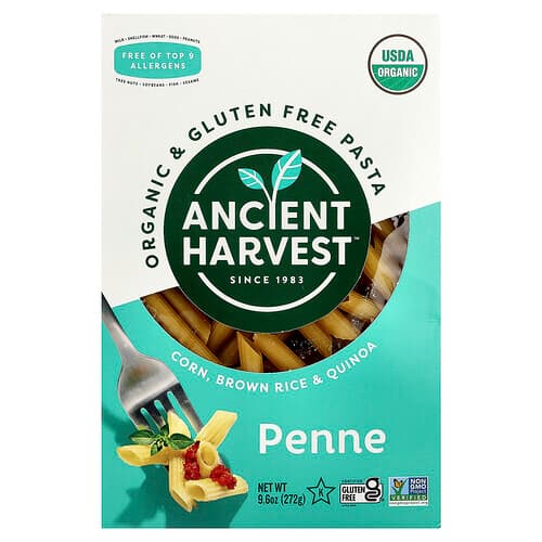 Ancient Harvest, Orgaaniline ja gluteenivaba pasta, penne, 272 g