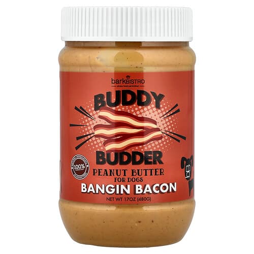 Bark Bistro, Buddy Budder, maapähklivõi, koertele, peekoniga, 480 g