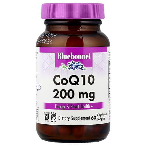 Bluebonnet Nutrition, CoQ10, 200 mg, 60 taimetoitlastele mõeldud pehmet kapslit