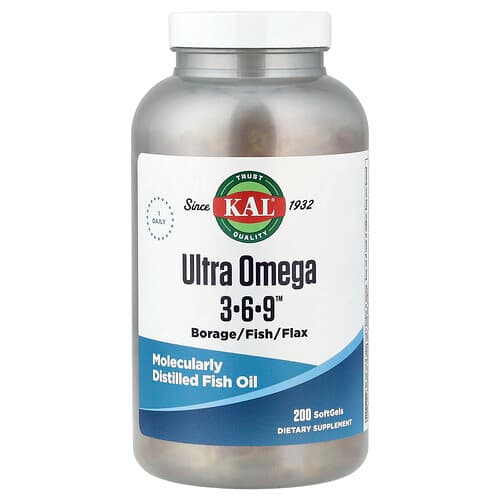KAL, Ultra Omega 3-6-9™, 200 pehmet geeli