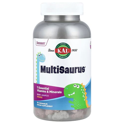 KAL, MultiSaurus®, marjad, viinamarjad ja apelsinid, 180 närimistabletti