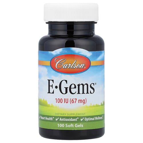 Carlson, E-Gems®, 67 mg (100 RÜ), 100 pehmet geeli