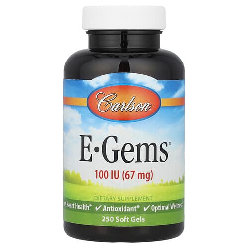 Carlson, E-Gems®, 67 mg (100 RÜ), 250 pehmet geeli
