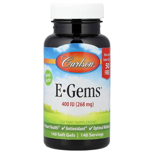 Carlson, E-Gems®, 268 mg (400 RÜ), 140 pehmet geeli