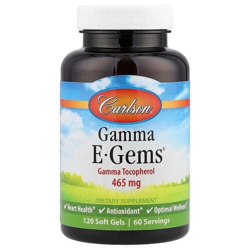 Carlson, Gamma E-Gems®, 465 mg, 120 pehmet geeli