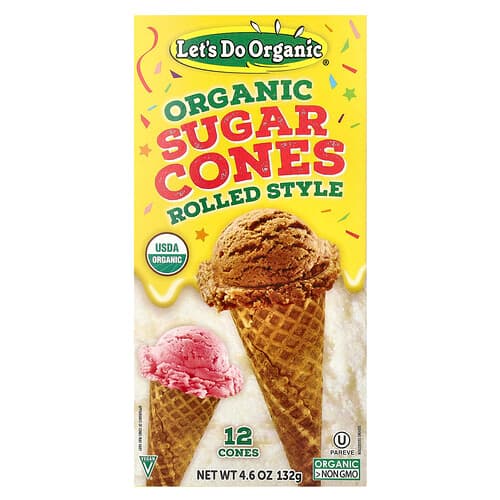 Let's Do Organic, Let's Do Organic®, orgaanilised suhkrukoonused, rullitud, 12 koonust, 132 g
