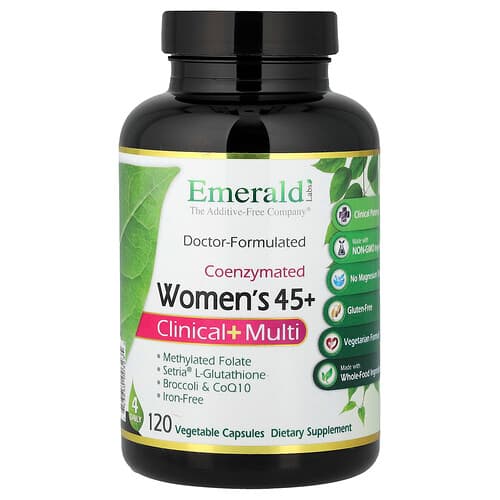 Emerald Laboratories, Koensümeeritud naistele 45+, kliiniline + multivitamiin, 120 taimset kapslit