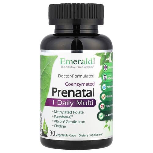 Emerald Laboratories, Koensümeeritud sünnieelne 1-päevane multivitamiin, 30 köögiviljakapslit