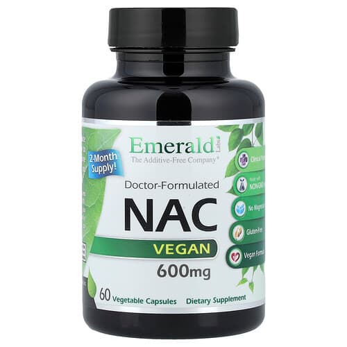 Emerald Laboratories, NAC, 600 mg, 60 taimset kapslit