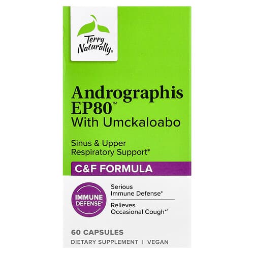Terry Naturally, Andrographis EP80™ Umckaloaboga, 60 kapslit