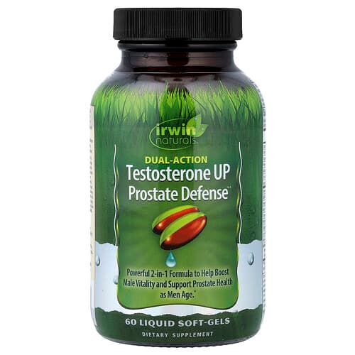 Irwin Naturals, Testosteroon UP eesnäärme kaitse™, kahetoimeline, 60 vedelat pehmet kapslit