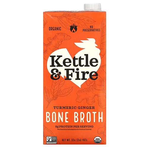 Kettle & Fire, Kondipuljong, kurkum ja ingver, 907 g
