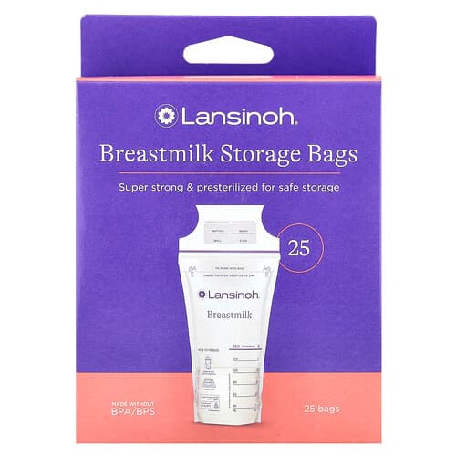 Lansinoh, Rinnapiima säilituskotid, 25 eelsteriliseeritud kotti