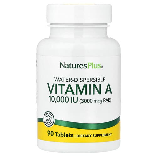 NaturesPlus, Vees dispergeeruv A-vitamiin, 90 tabletti