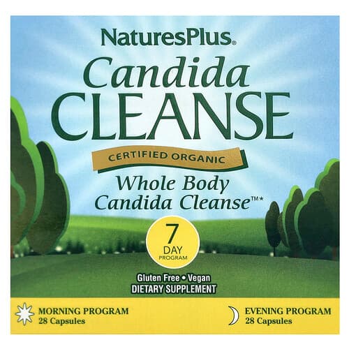 NaturesPlus, Candida Cleanse, 7-päevane programm, 2 pudelit, igaüks 28 kapslit