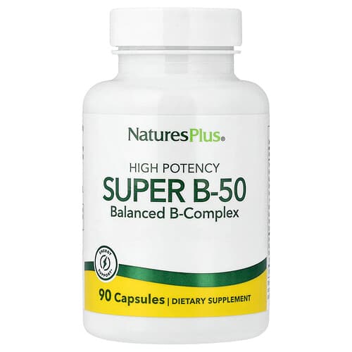 NaturesPlus, Super B-50, kõrge tugevusega, 90 kapslit