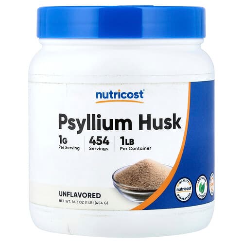 Nutricost, Psülliumi kest, maitsestamata, 16,2 untsi (454 g)