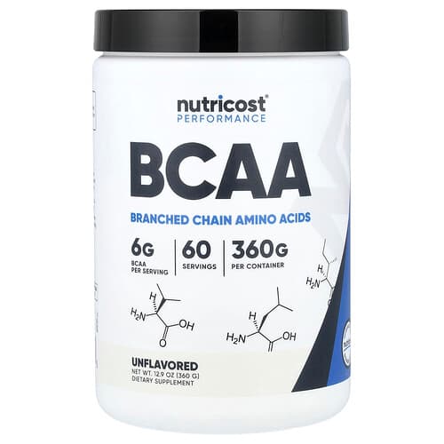 Nutricost, Jõudlus, BCAA, maitsestamata, 12,9 untsi (360 g)