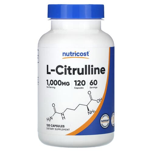 Nutricost, L-tsitrulliin, 120 kapslit (500 mg kapsli kohta)