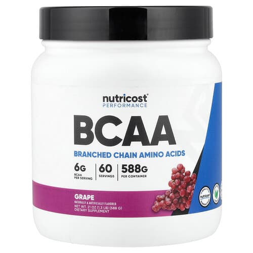 Nutricost, Performance, BCAA, viinamarjamaitseline, 588 g