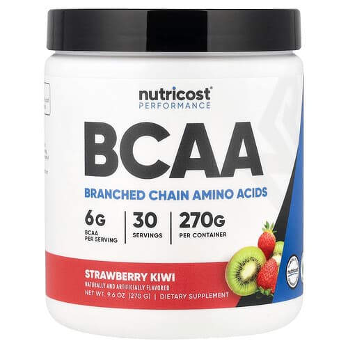 Nutricost, Jõudlus, BCAA, maasika kiivi, 9.6 untsi (270 g)