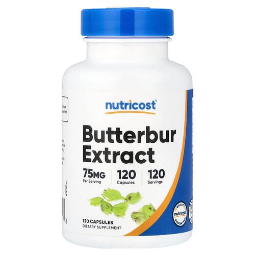 Nutricost, Butterbur ekstrakt, 75 mg, 120 kapslit