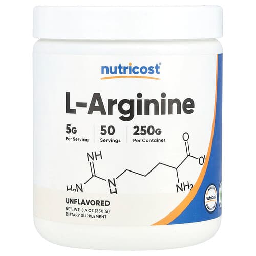 Nutricost, L-arginiin, maitsetu, 250 g