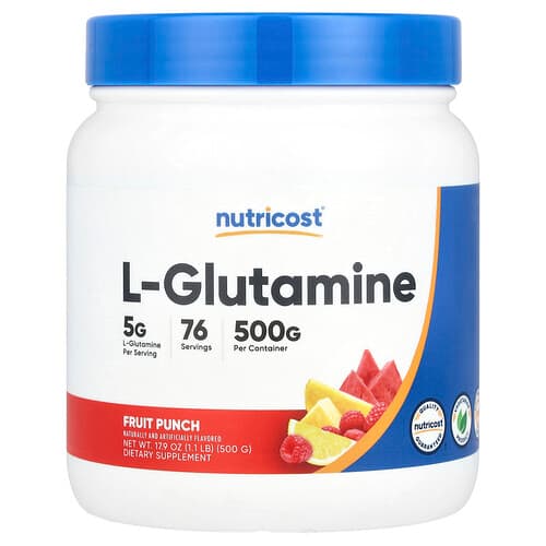 Nutricost, L-glutamiin, puuviljapunš, 500 g