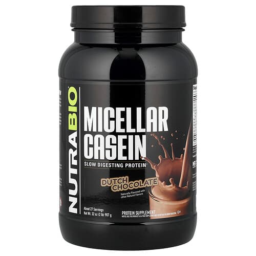NutraBio, Mitsellaarne kaseiin, Hollandi šokolaad, 2 naela (907 g)