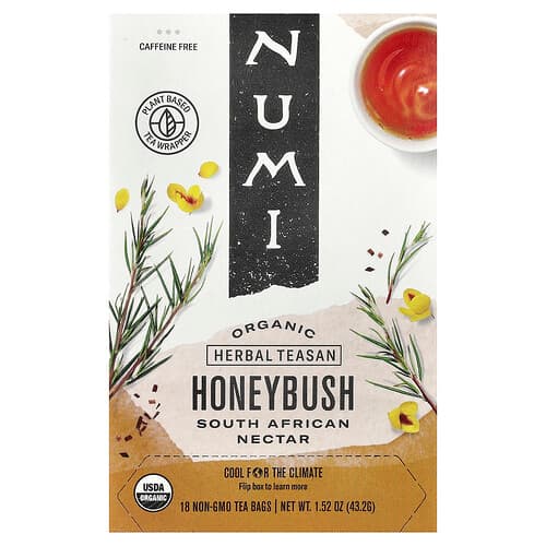 Numi Tea, Orgaaniline taimetee, meepõõsas, kofeiinivaba, 18 GMO-vaba teekotti, 43,2 g
