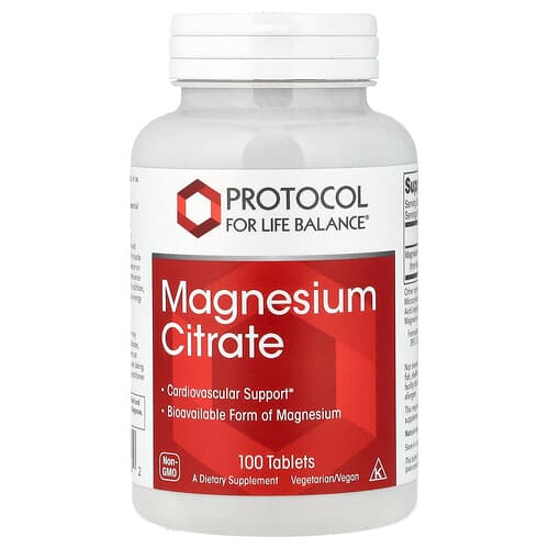 Protocol for Life Balance, magneesiumtsitraat, 100 tabletti (200 mg tableti kohta)
