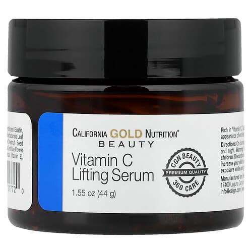 California Gold Nutrition, C-vitamiiniga pinguldav seerum, sära andev geelseerum, 44 g