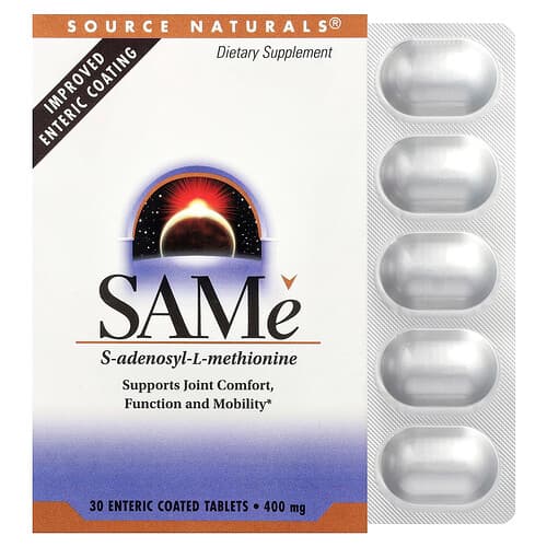 Source Naturals, SAMe, 400 mg, 30 enterokattega tabletti