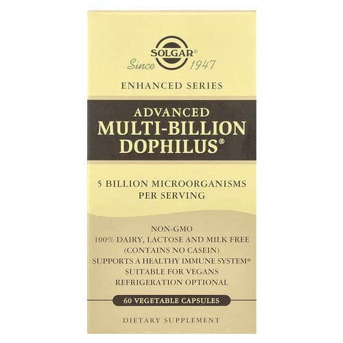 Solgar, Täiustatud mitme miljardi Dophilus®, 60 taimset kapslit