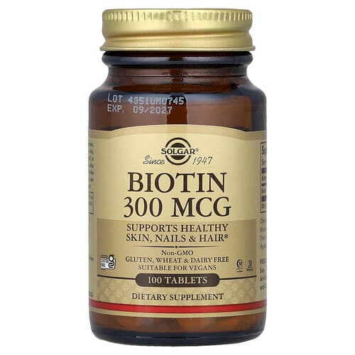 Solgar, Biotiin, 300 mcg, 100 tabletti