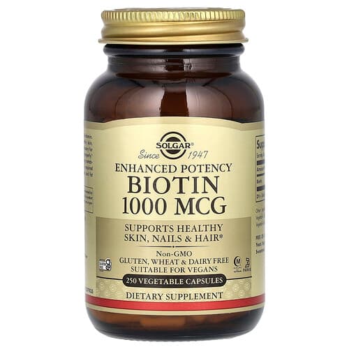 Solgar, Biotiin, 1000 mcg, 250 taimset kapslit