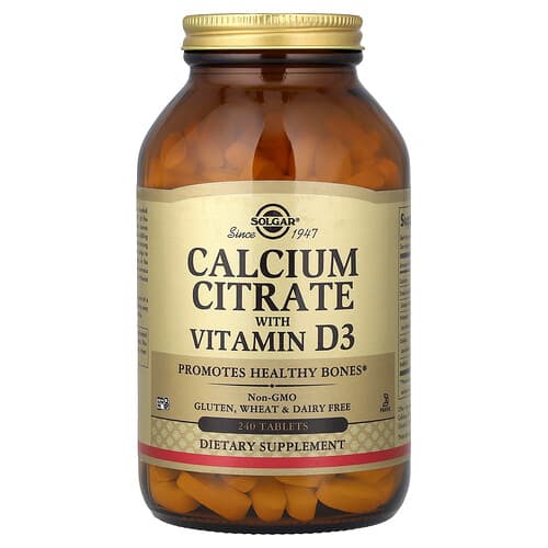 Solgar, Kaltsiumtsitraat D3-vitamiiniga, 240 tabletti
