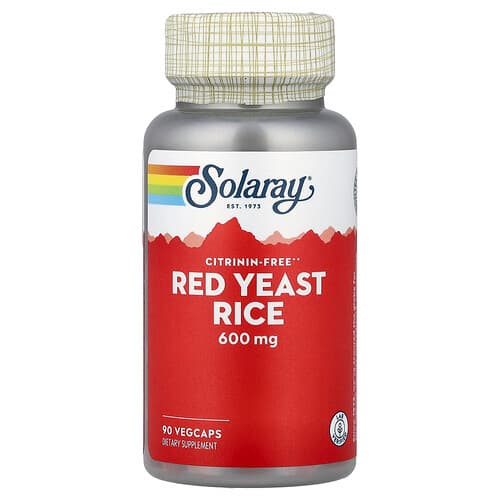 Solaray, Punane pärmriis, 600 mg, 90 köögiviljakapslit