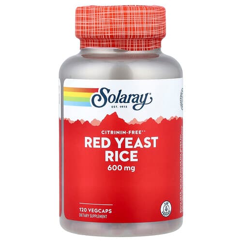 Solaray, Punane pärmriis, 600 mg, 120 köögiviljakapslit