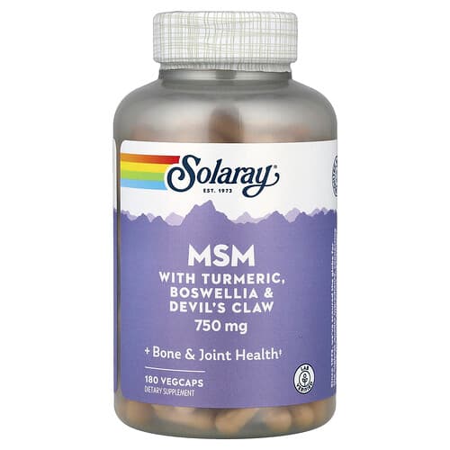 Solaray, MSM kurkumi, boswellia ja kuradiküünega, 180 taimekapslit