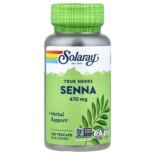 Solaray, Senna, 470 mg, 100 köögiviljakapslit