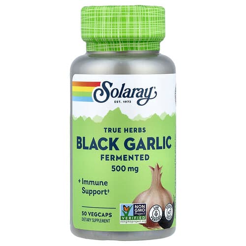 Solaray, Tõelised ürdid, Must Küüslauk, Kääritatud, 500 mg, 50 VegCaps