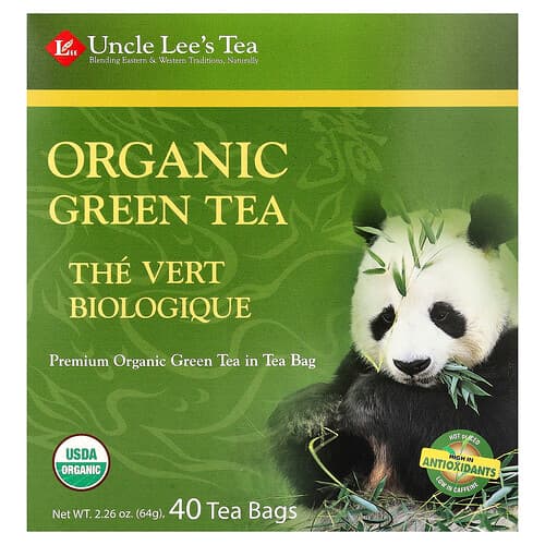 Uncle Lee's Tea, Orgaaniline roheline tee, 40 teekotti, 2.26 untsi (64 g)