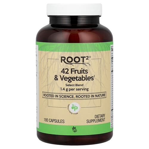 Vitacost, Root2®, 42 puu- ja köögivilja, 180 kapslit