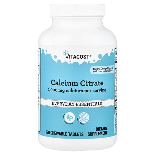 Vitacost, Kaltsiumtsitraat, apelsin, 120 närimistabletti
